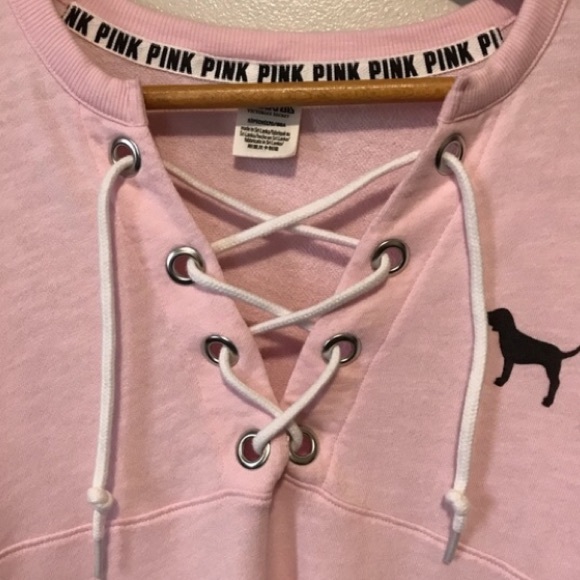 HTF RARE VSPINK VARSITY LACEUP CREW - Picture 8 of 8